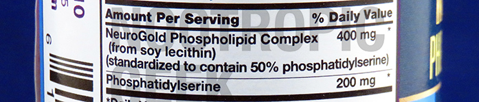 Confusing label; I can't tell if it is 200 mg or 400 mg PS per serving. I consider it -- Neuro PS Gold -- a standalone PS supplement.