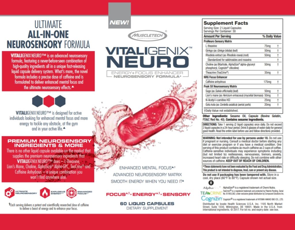 Vitaligenix Neuro Label