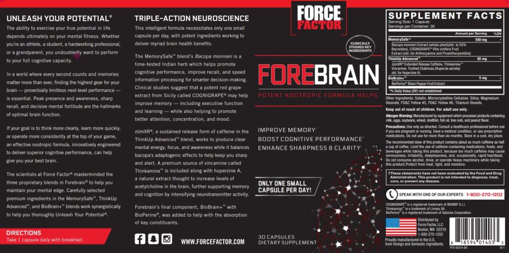 force factor forebrain label