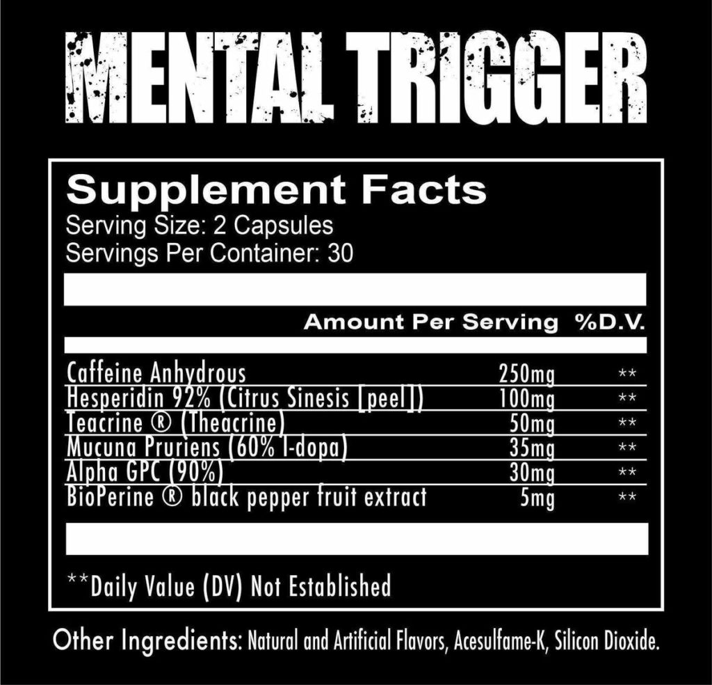 mental trigger supplement facts