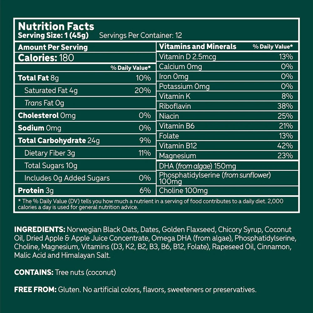 nu:tropic apple + cinnamon nutrition facts